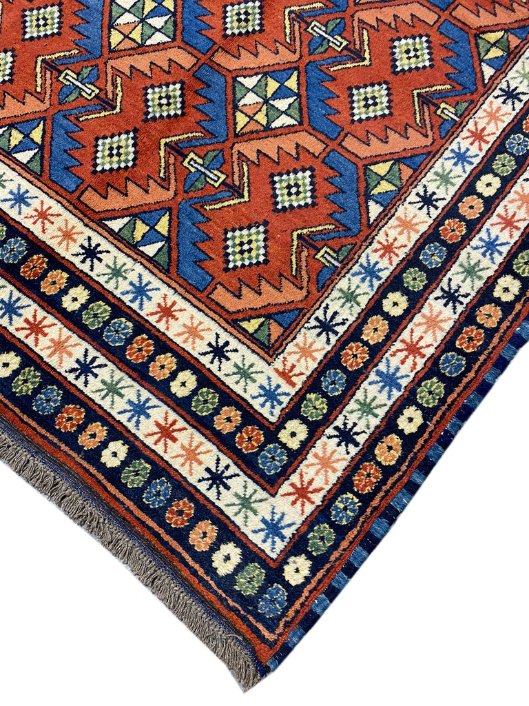 6.5 x 7.5 Genuine Chechen Perpedil Kazak Rug #PIX-19319