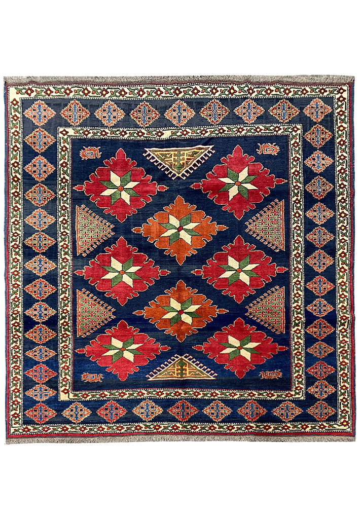 7' SQUARE Kazak Wool Rug 6.10 x 6.10 #F-6647