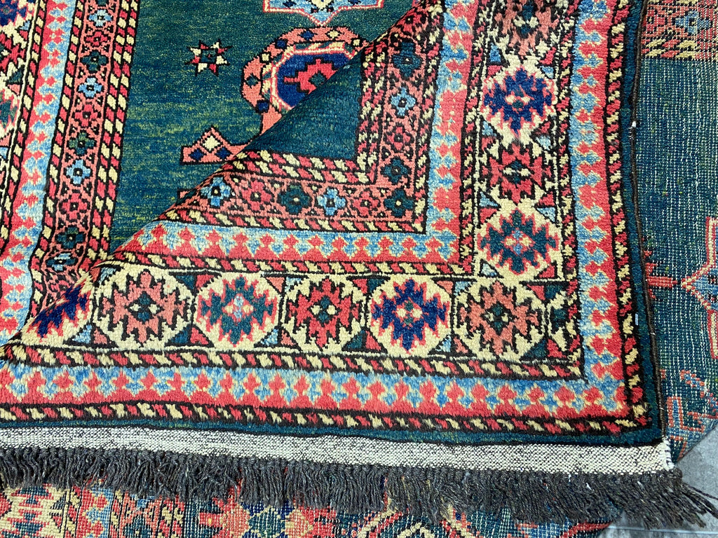 4.9 x 6.0 GREEN new Caucasian Rug #F-6648