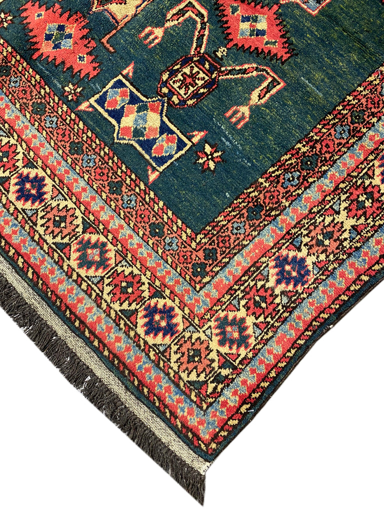 4.9 x 6.0 GREEN new Caucasian Rug #F-6648