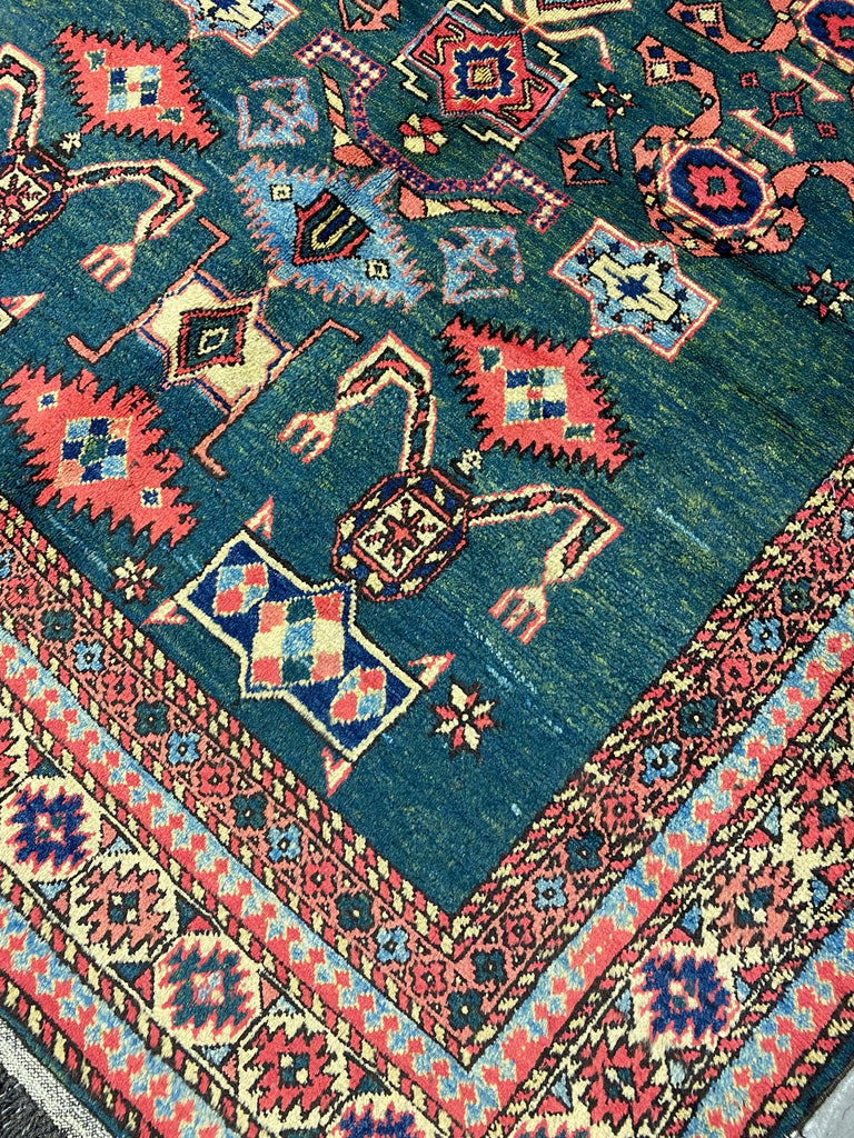 4.9 x 6.0 GREEN new Caucasian Rug #F-6648