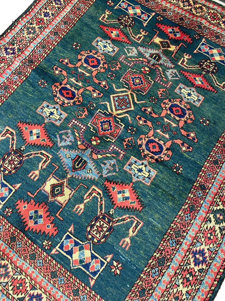 4.9 x 6.0 GREEN new Caucasian Rug #F-6648