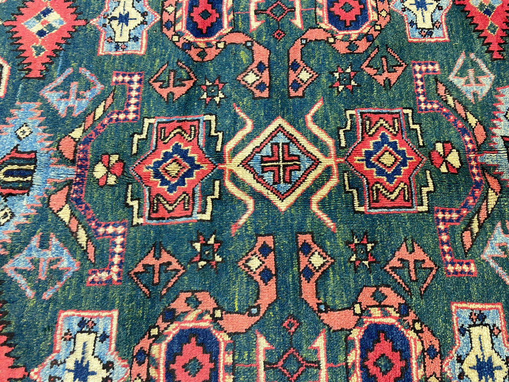 4.9 x 6.0 GREEN new Caucasian Rug #F-6648