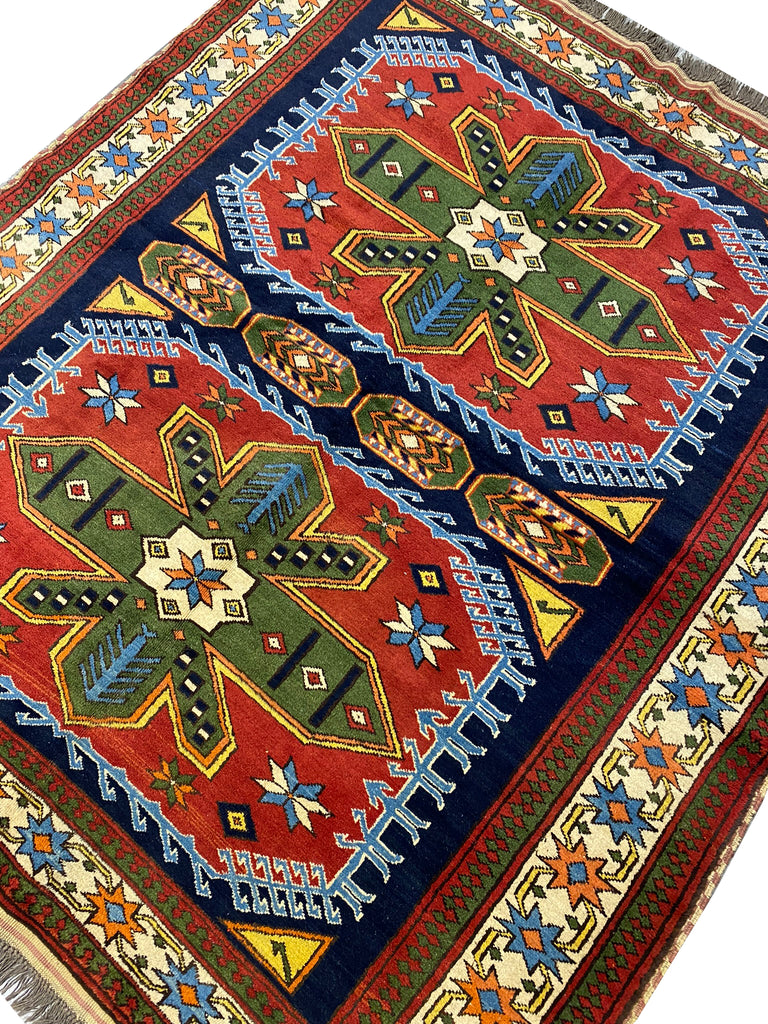5.3 x 6.1 Genuine Kazak Wool Rug #PIX-16543