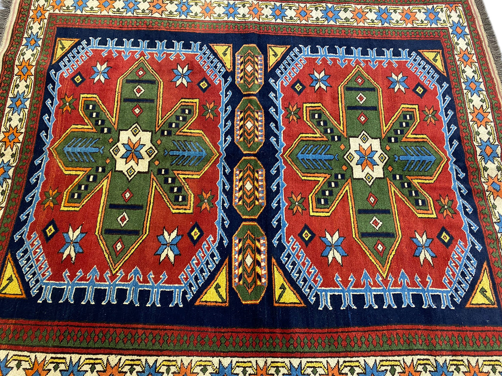 5.3 x 6.1 Genuine Kazak Wool Rug #PIX-16543