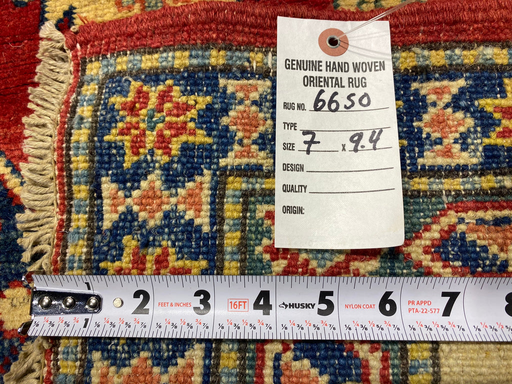 7.0 x 9.4 New Kazak Rug Handmade Natural Wool #F-6650