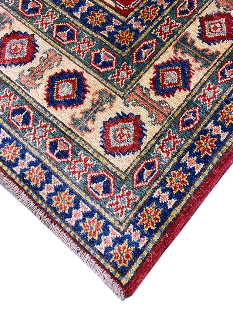 7.0 x 9.4 New Kazak Rug Handmade Natural Wool #F-6650