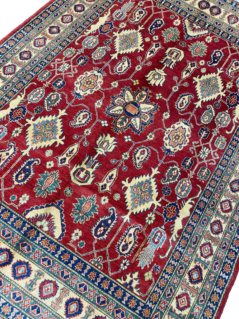 7.0 x 9.4 New Kazak Rug Handmade Natural Wool #F-6650