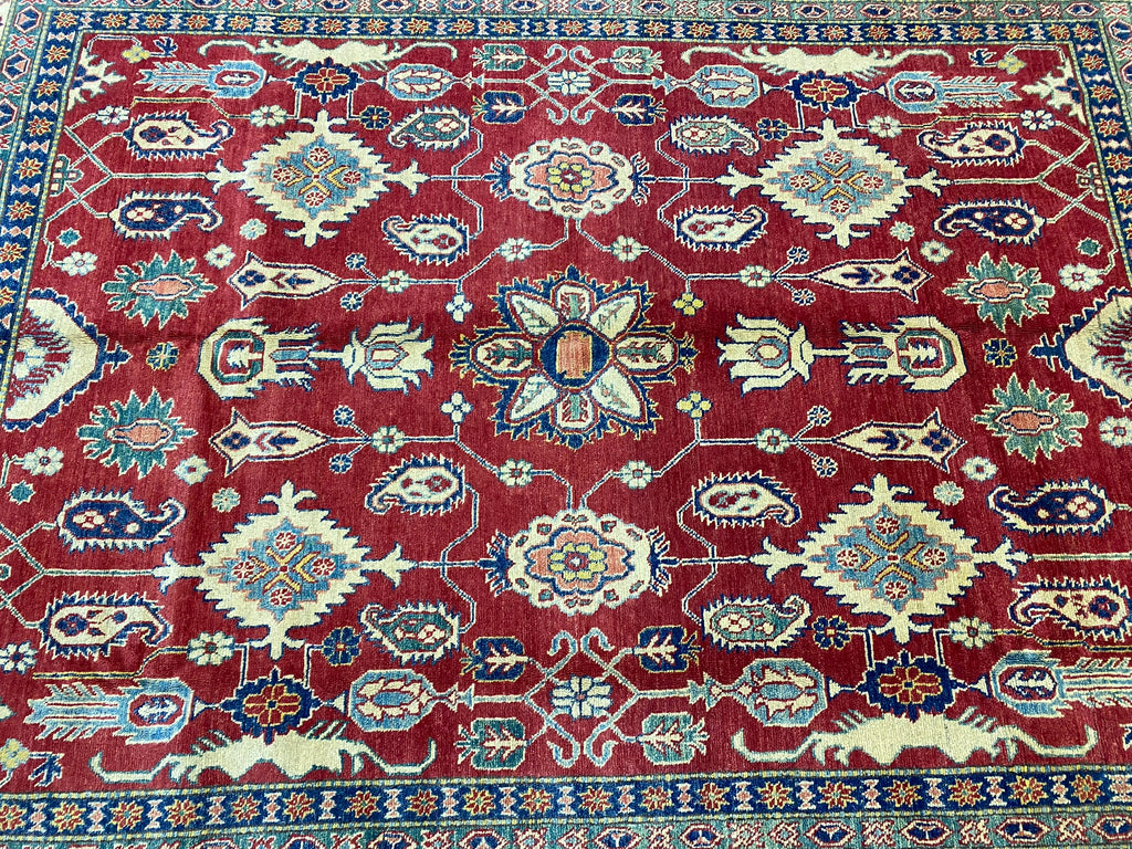 7.0 x 9.4 New Kazak Rug Handmade Natural Wool #F-6650