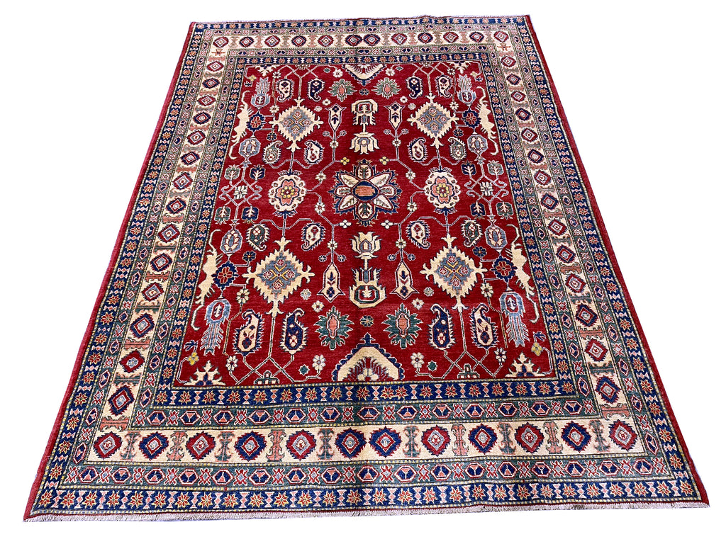 7.0 x 9.4 New Kazak Rug Handmade Natural Wool #F-6650