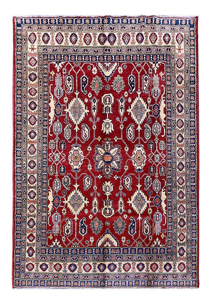 7.0 x 9.4 New Kazak Rug Handmade Natural Wool #F-6650