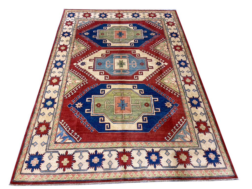 7.0 x 9.10 New Super Quality Kazak Rug Finer Wool #PIX-19955