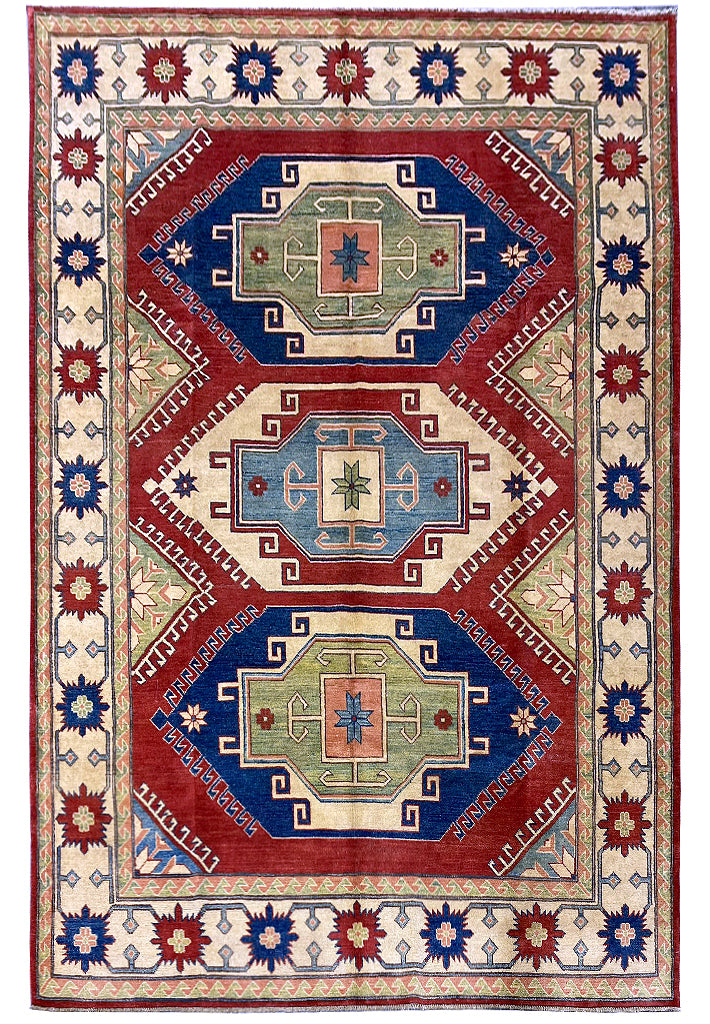 7.0 x 9.10 New Super Quality Kazak Rug Finer Wool #PIX-19955