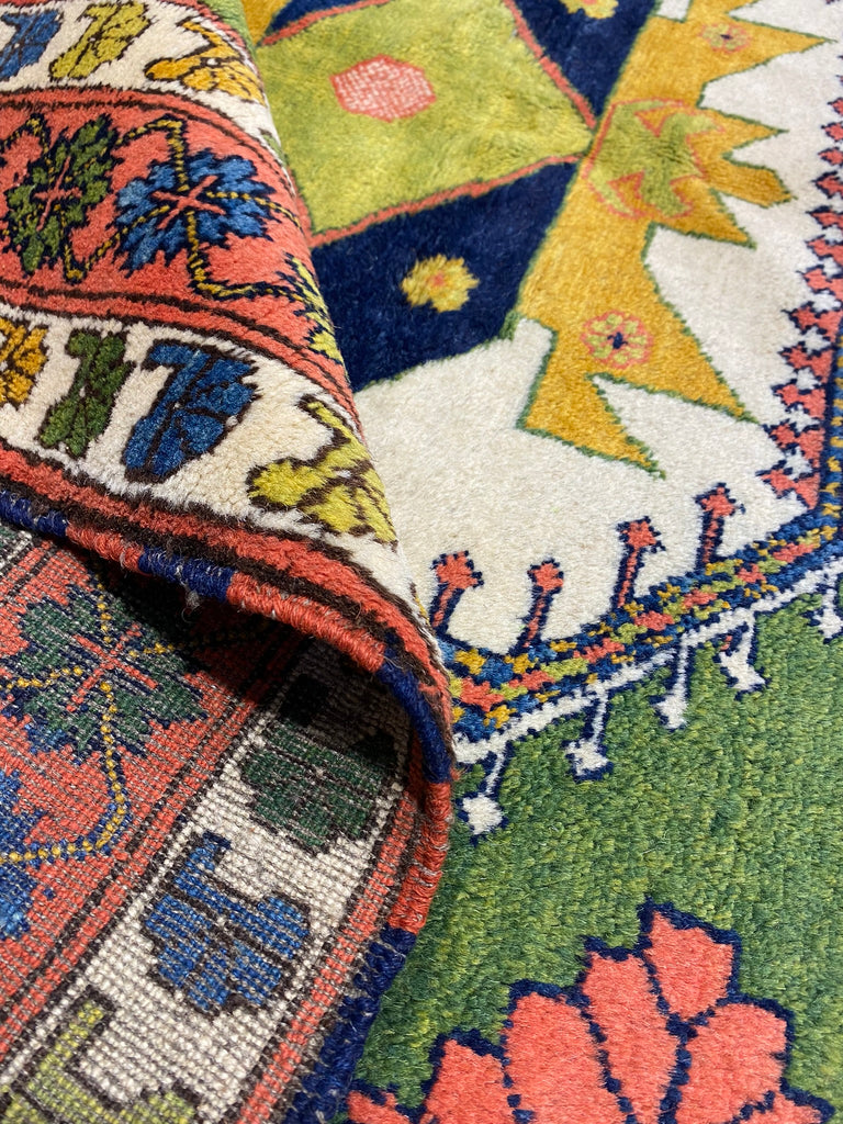 6 x 8 GREEN Wool Handmade Kazak Rug #F-6651