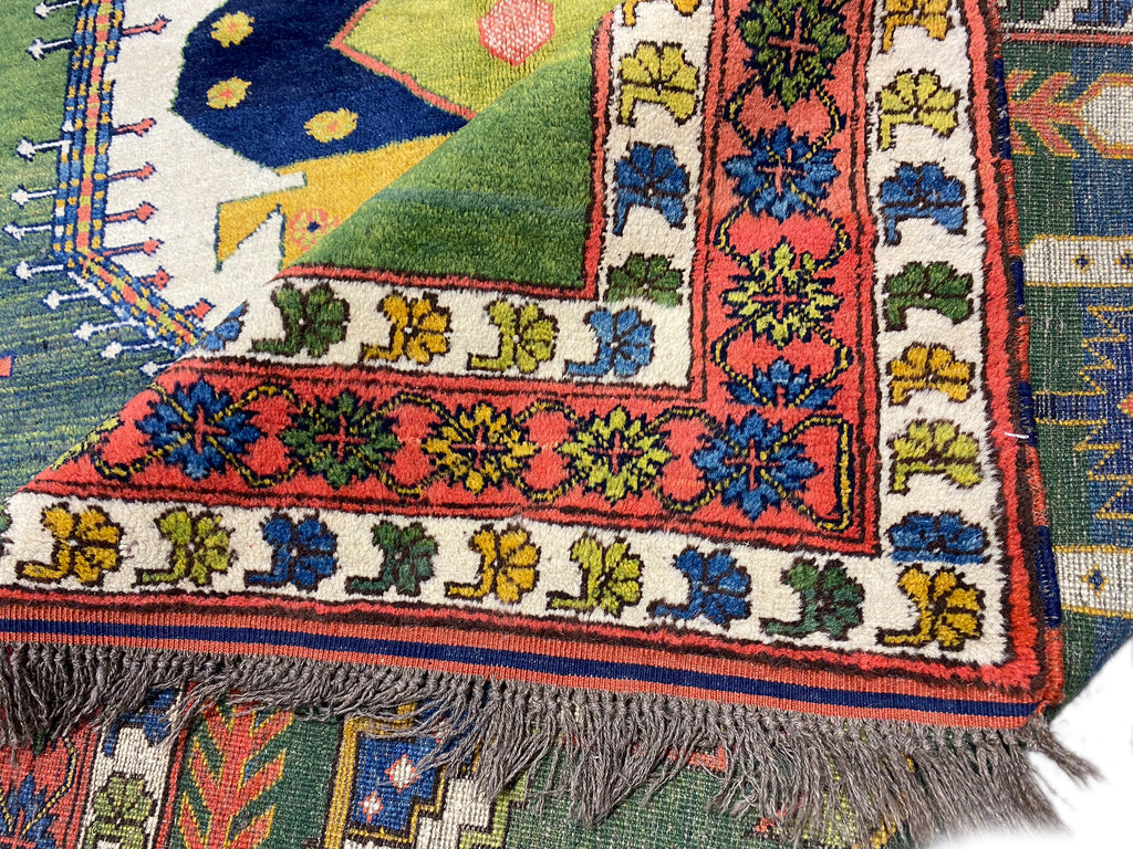 6 x 8 GREEN Wool Handmade Kazak Rug #F-6651