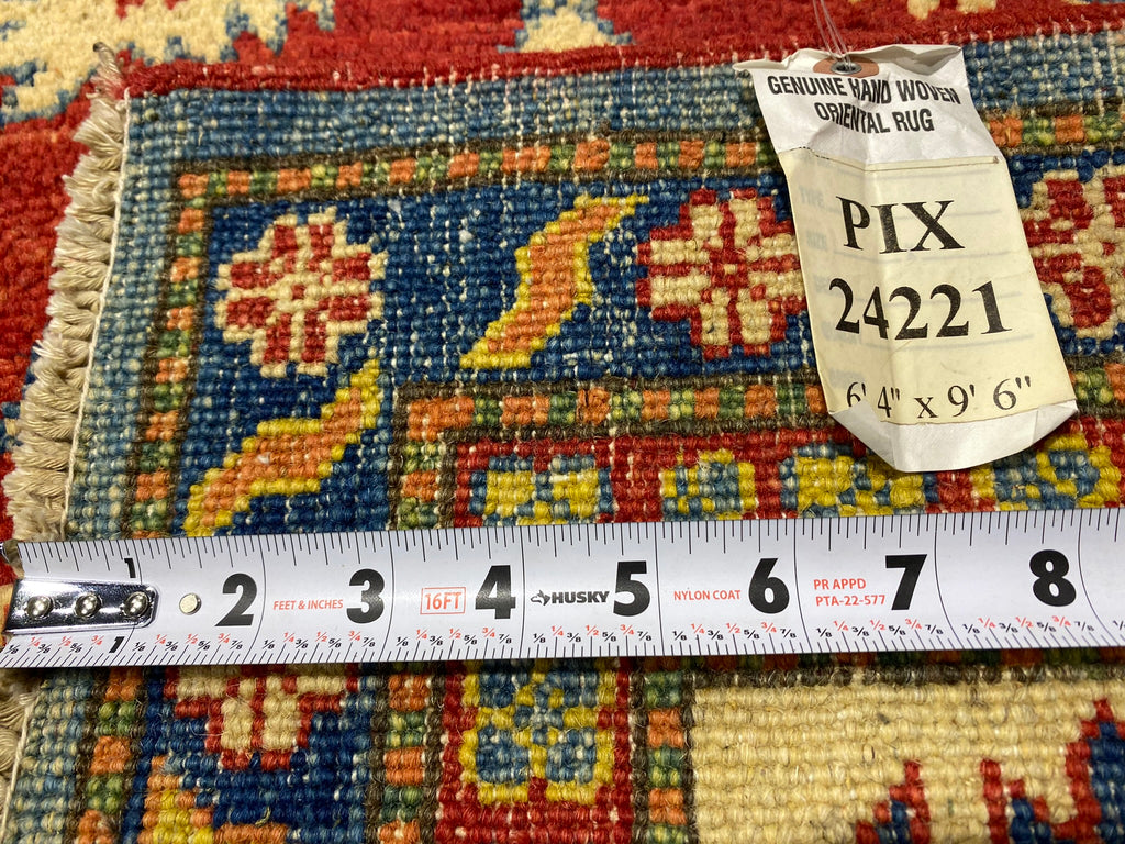 6.4 x 9.6 Super Quality Kazak Rug #PIX-24221