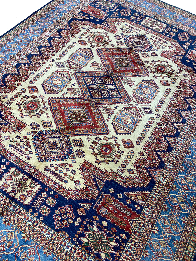 10 x 13.6 Super Kazak Rug Fine Soft Silky Wool #F-6652