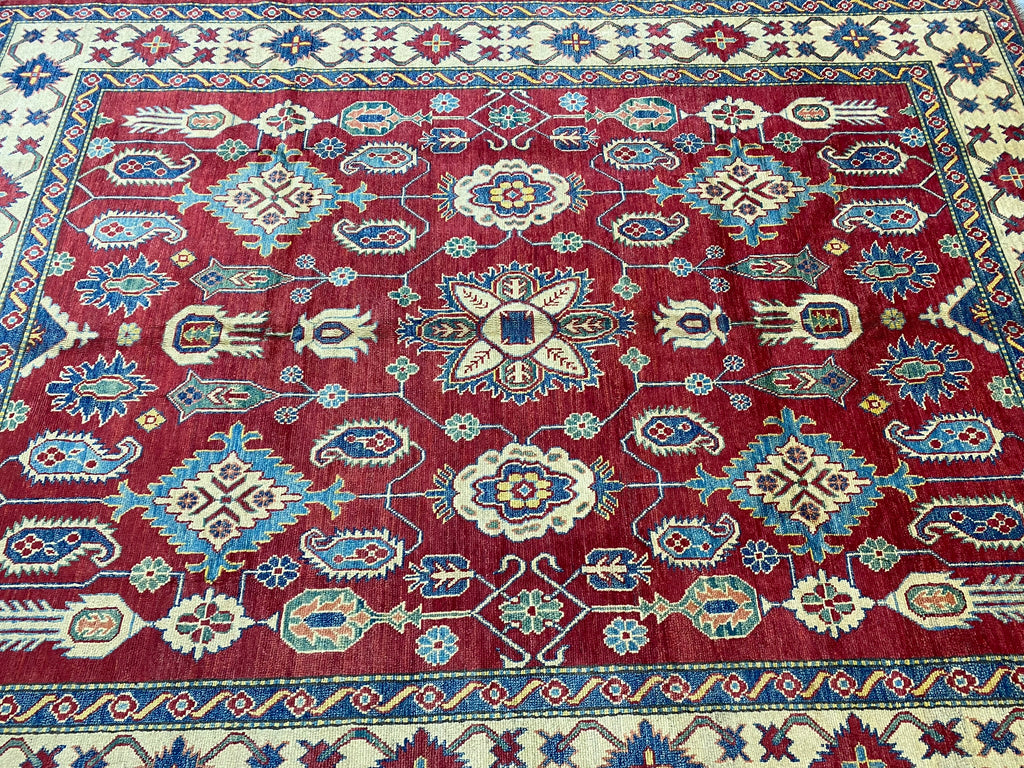 7.6 x 9.9 New Kazak Rug Handmade Wool #F-6653