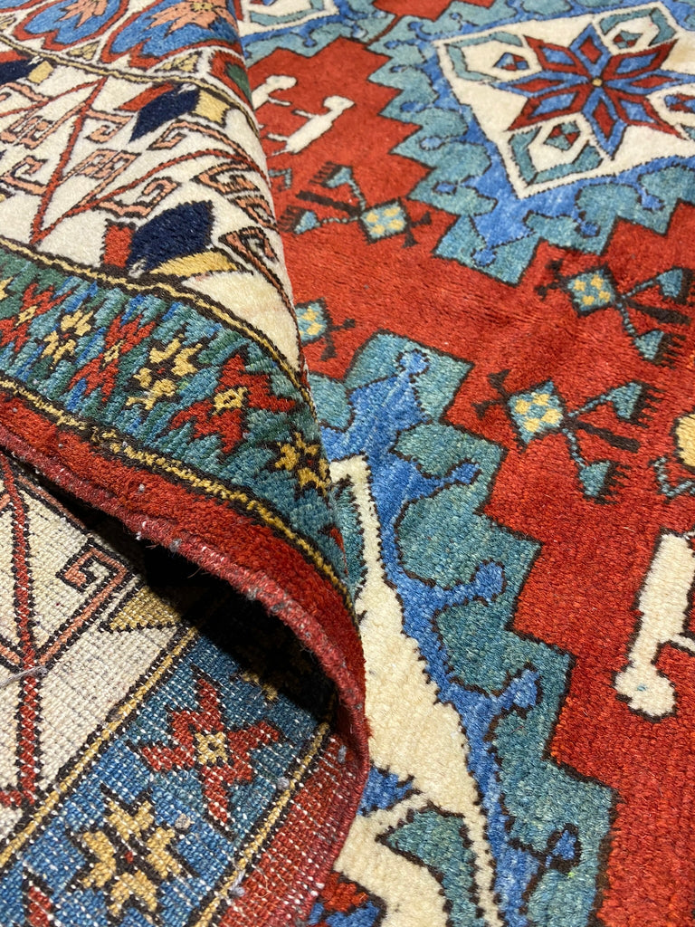 SQAURE 6.2 x 6.6 Genuine Chechen Kazak Rug #PIX-19268