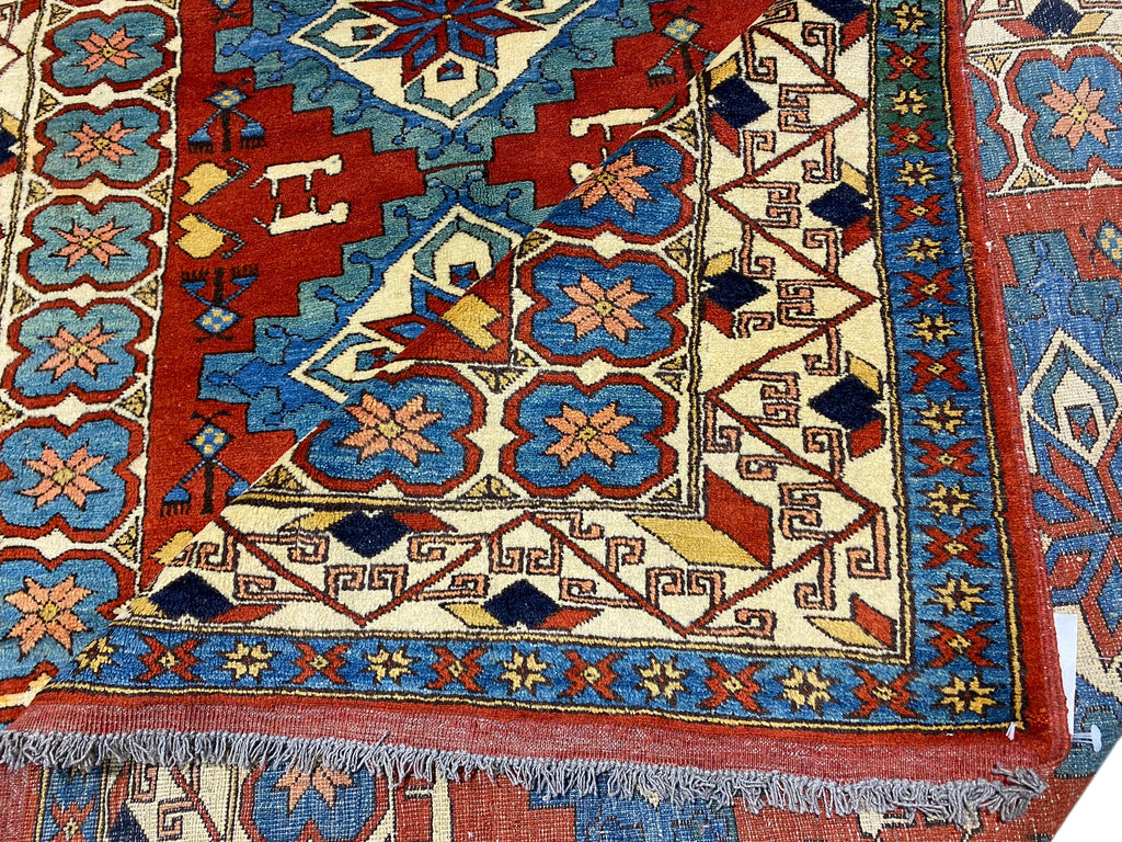 SQAURE 6.2 x 6.6 Genuine Chechen Kazak Rug #PIX-19268
