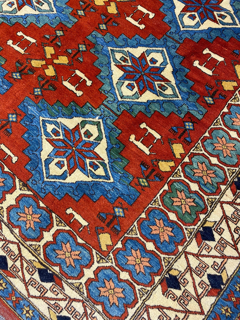 SQAURE 6.2 x 6.6 Genuine Chechen Kazak Rug #PIX-19268