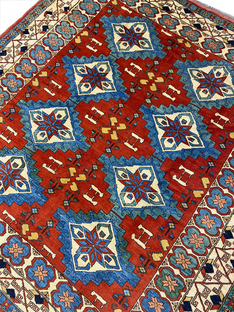 SQAURE 6.2 x 6.6 Genuine Chechen Kazak Rug #PIX-19268
