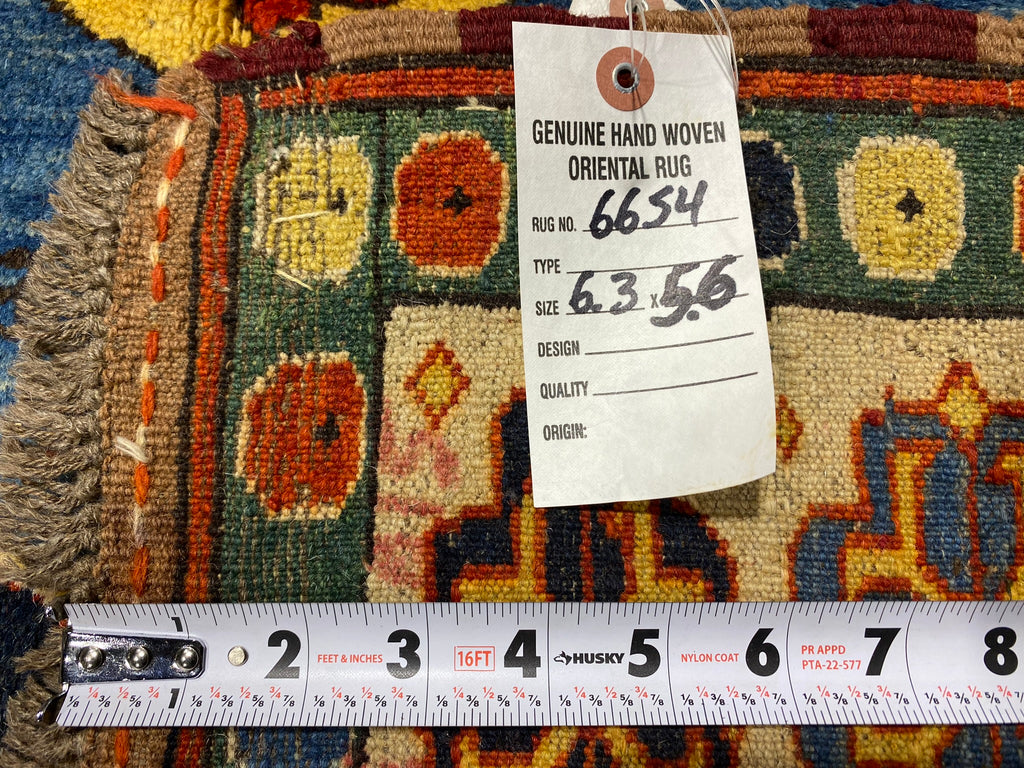 5.6 x 6.3 Chechen Kazak Handmade Rug Natural Wool #F-6654