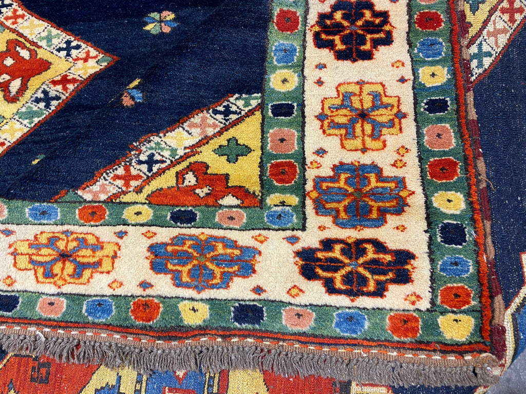 5.6 x 6.3 Chechen Kazak Handmade Rug Natural Wool #F-6654