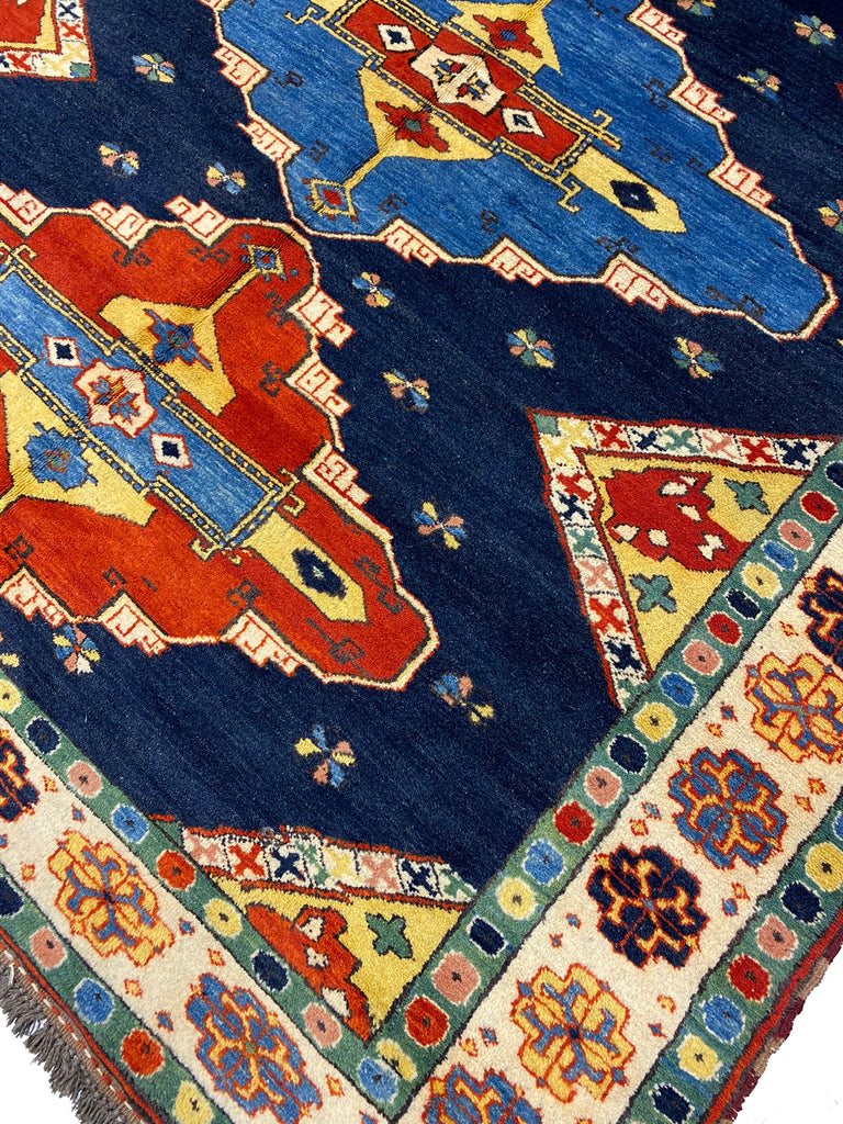 5.6 x 6.3 Chechen Kazak Handmade Rug Natural Wool #F-6654