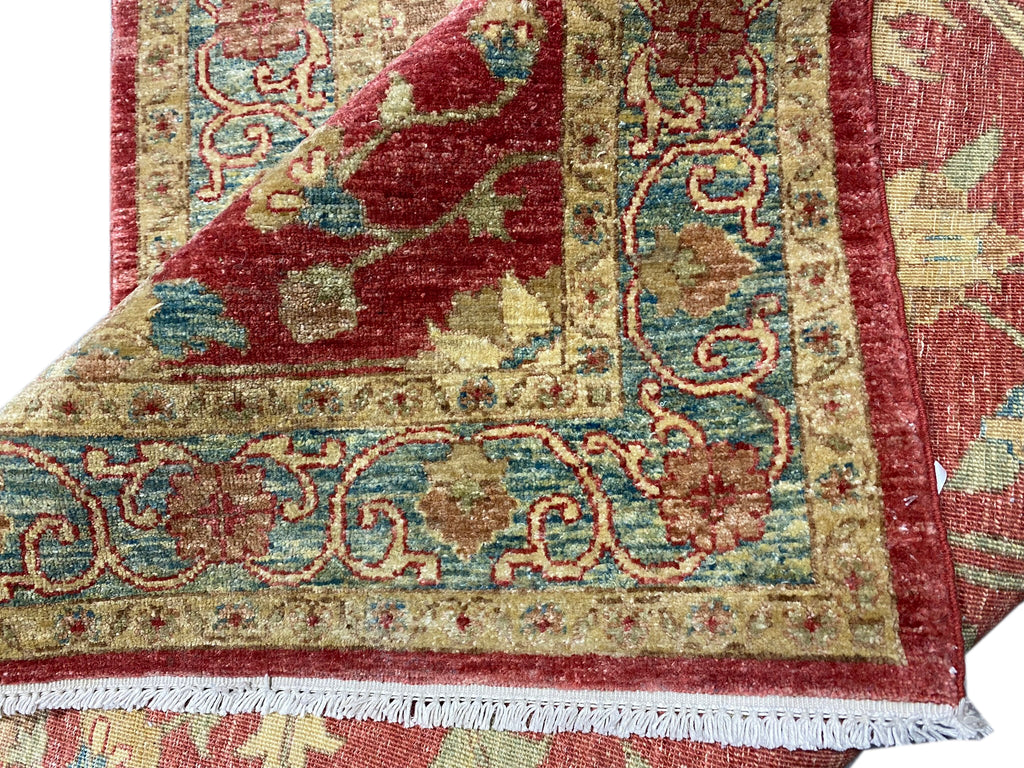 3.9 x 13.4 Handmade Runner Chobi Peshawar Natural Wool Runner Rug #F-6655
