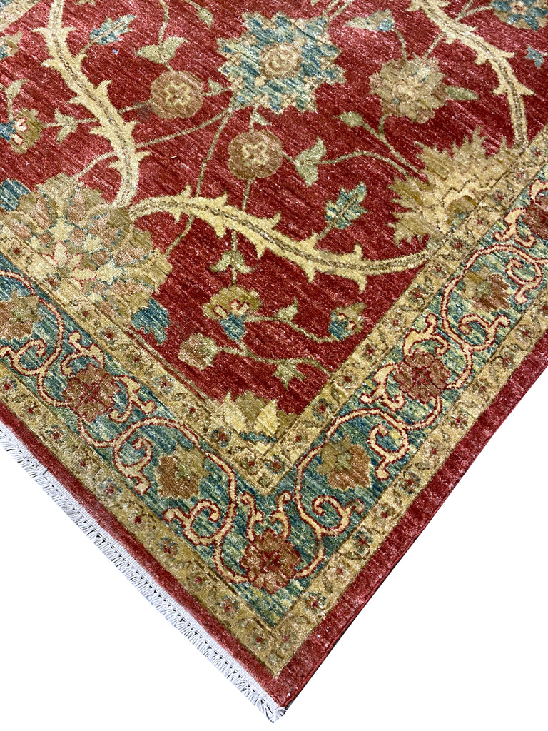 3.9 x 13.4 Handmade Runner Chobi Peshawar Natural Wool Runner Rug #F-6655