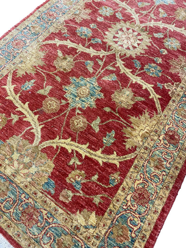 3.9 x 13.4 Handmade Runner Chobi Peshawar Natural Wool Runner Rug #F-6655