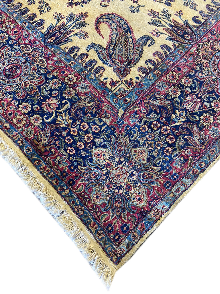9.8 x 12.7 Antique Authentic Persian Kerman Lavar Rug #F-6657