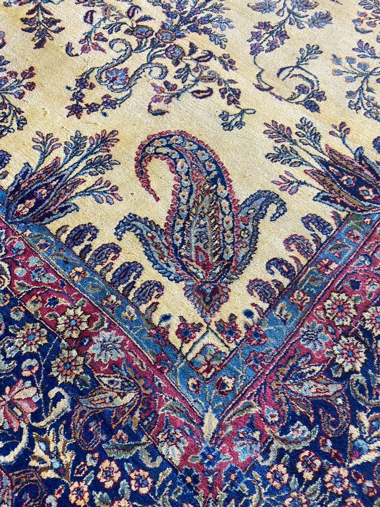 9.8 x 12.7 Antique Authentic Persian Kerman Lavar Rug #F-6657