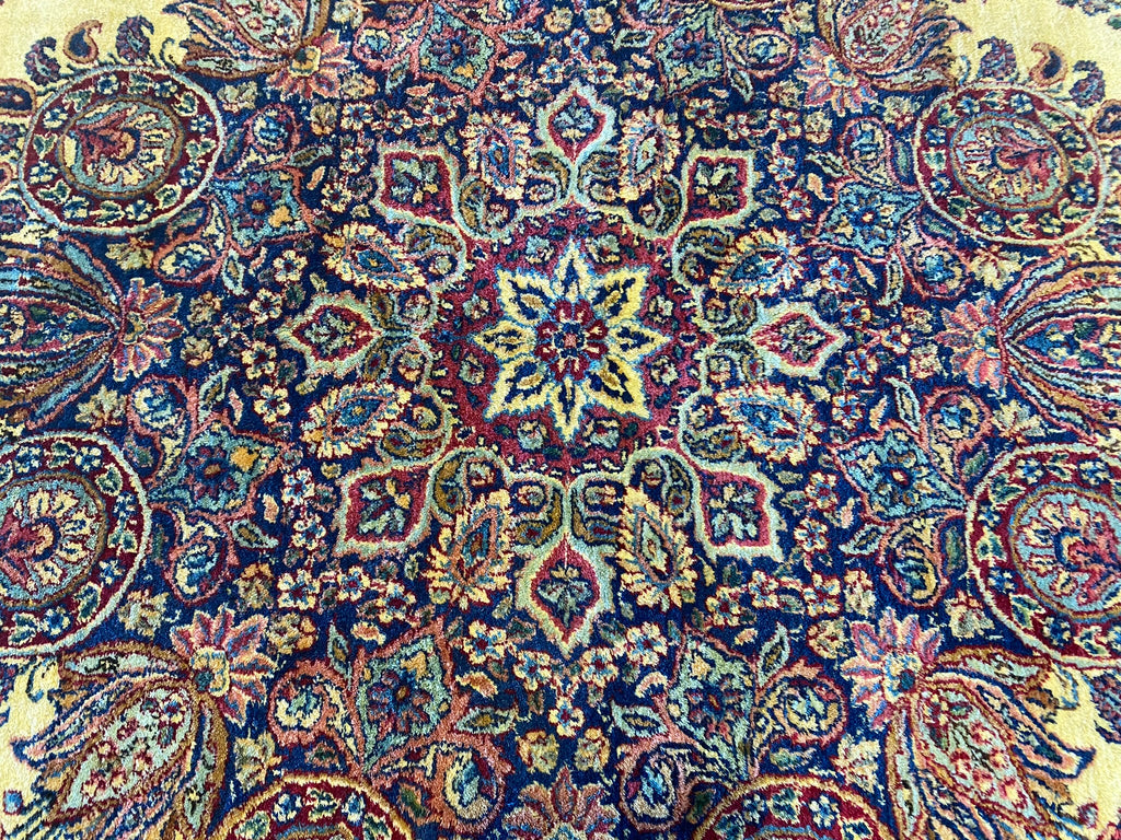9.8 x 12.7 Antique Authentic Persian Kerman Lavar Rug #F-6657