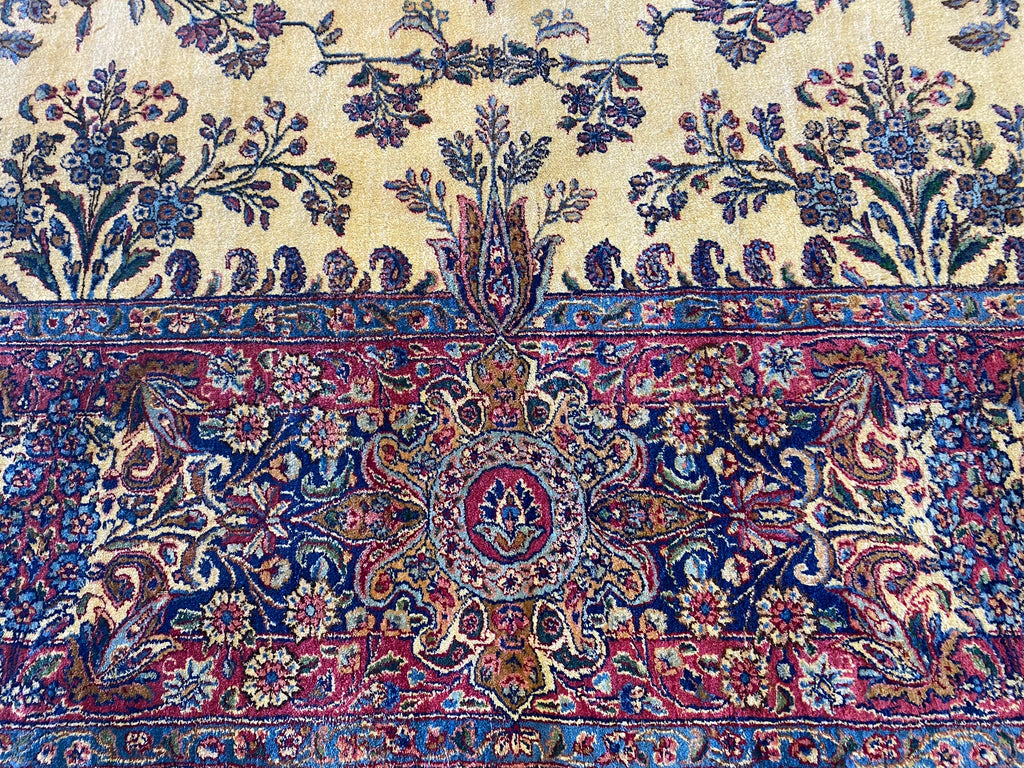 9.8 x 12.7 Antique Authentic Persian Kerman Lavar Rug #F-6657