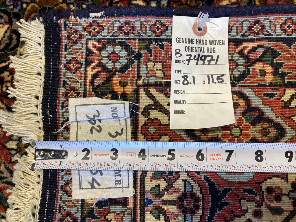 8.1 x 11.5 Finest Handmade Persian Bijar Wool Rug 260 KPSI #B-74971