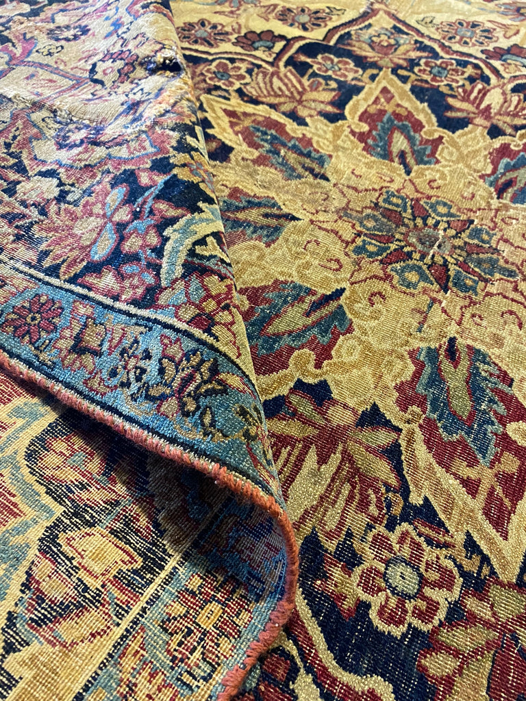 6.6 x 10.4 Antique Persian Kermanshah Rug WORN #F-6658