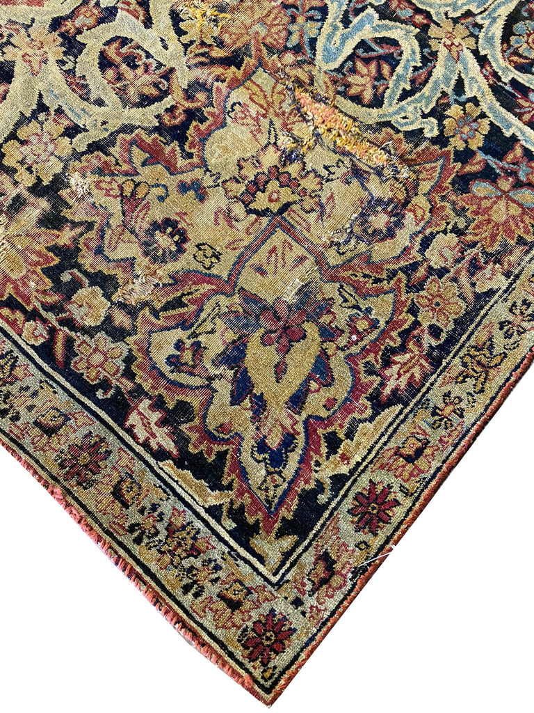 6.6 x 10.4 Antique Persian Kermanshah Rug WORN #F-6658