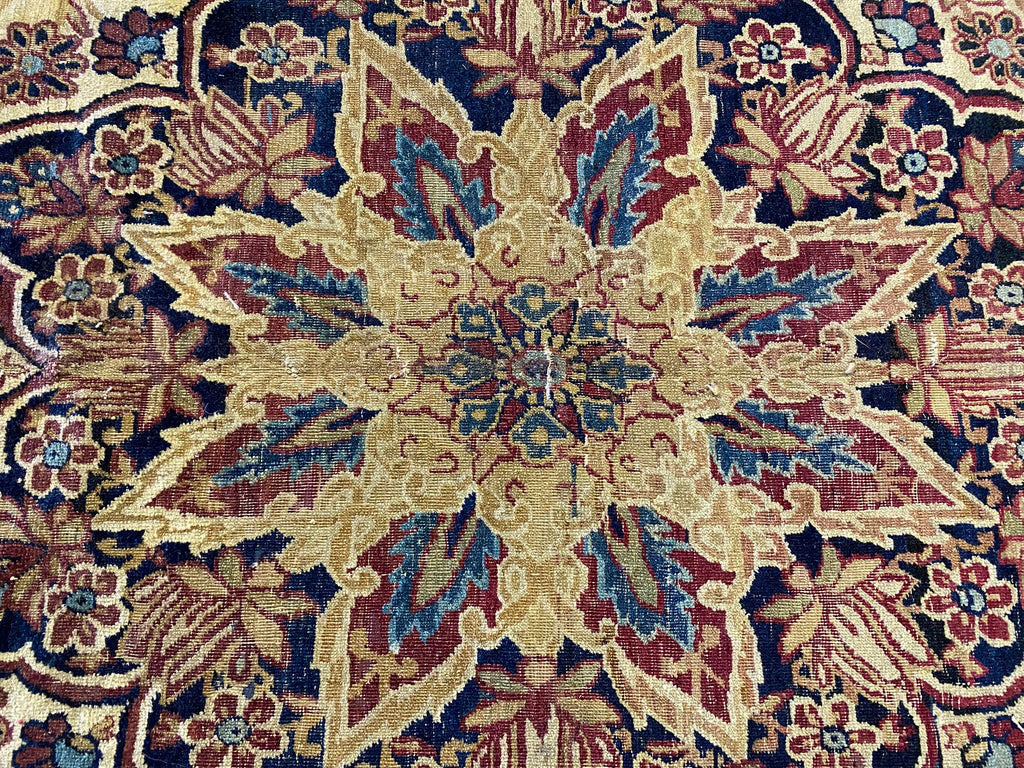 6.6 x 10.4 Antique Persian Kermanshah Rug WORN #F-6658