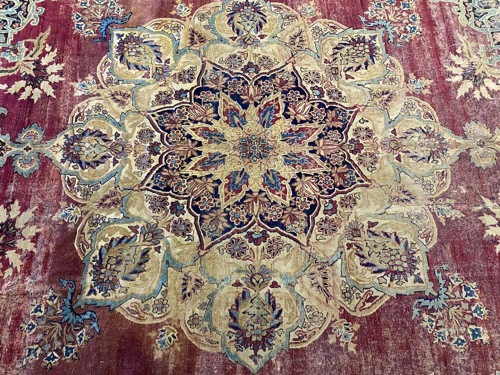 6.6 x 10.4 Antique Persian Kermanshah Rug WORN #F-6658