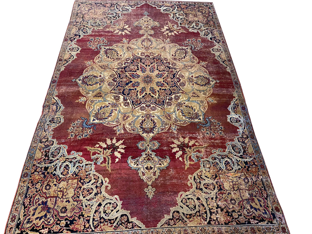 6.6 x 10.4 Antique Persian Kermanshah Rug WORN #F-6658