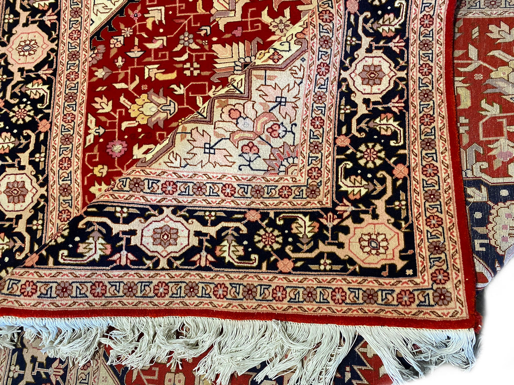 5.2 x 6.6 Authentic FINE Persian Tabriz Rug Wool and Silk 400 KPSI #B-78908