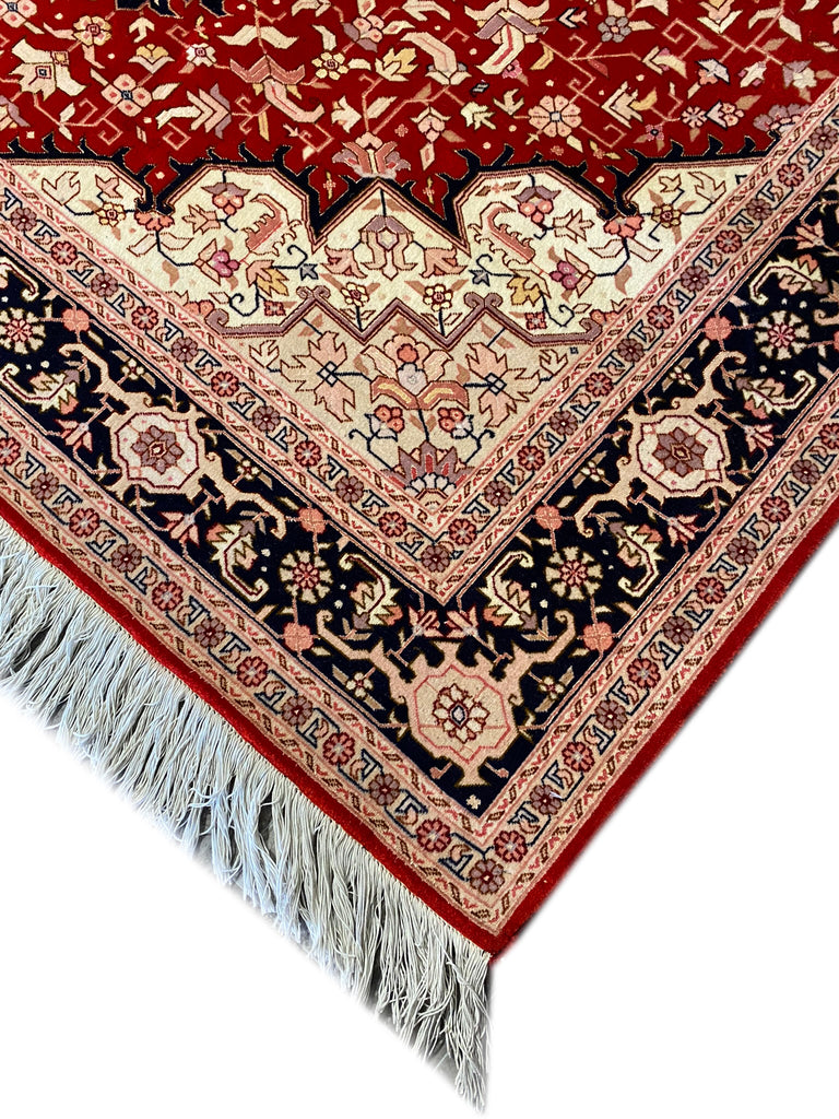 5.2 x 6.6 Authentic FINE Persian Tabriz Rug Wool and Silk 400 KPSI #B-78908