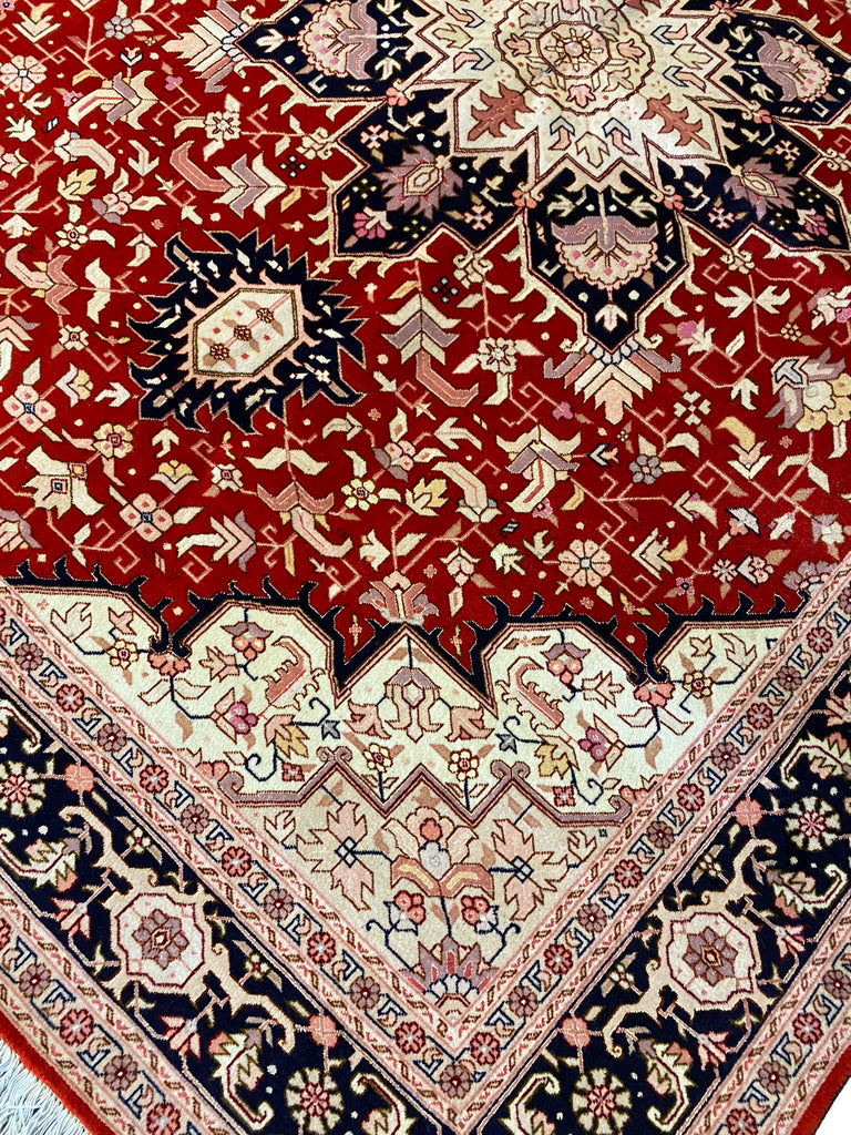 5.2 x 6.6 Authentic FINE Persian Tabriz Rug Wool and Silk 400 KPSI #B-78908
