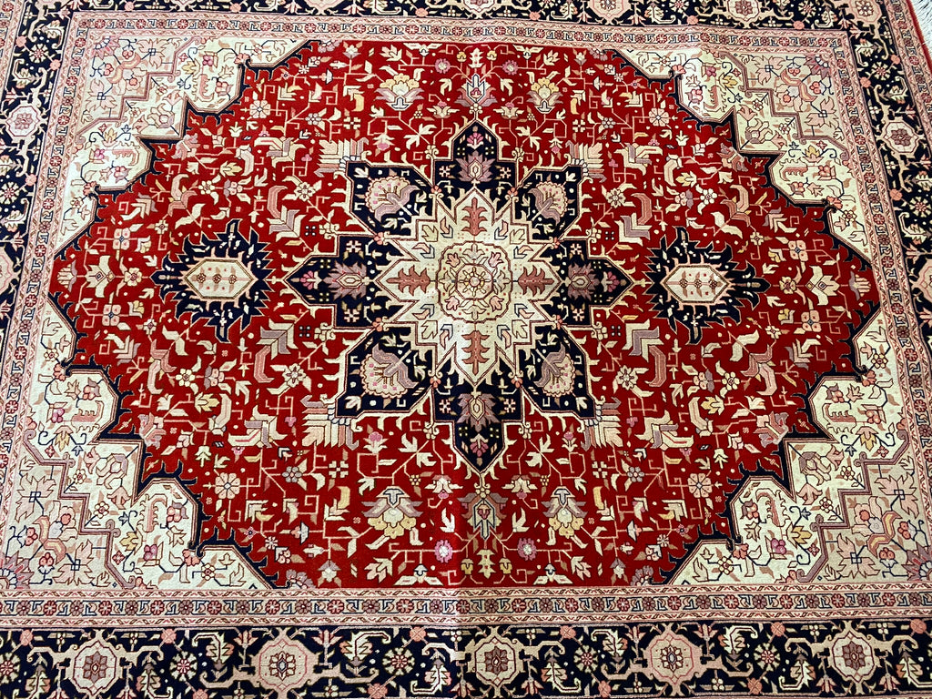 5.2 x 6.6 Authentic FINE Persian Tabriz Rug Wool and Silk 400 KPSI #B-78908