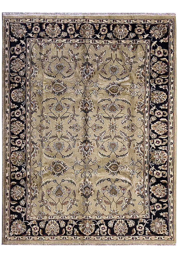 8.4 x 10 New Handmade Wool Jaipour Rug GREEN BLACK #F-6659