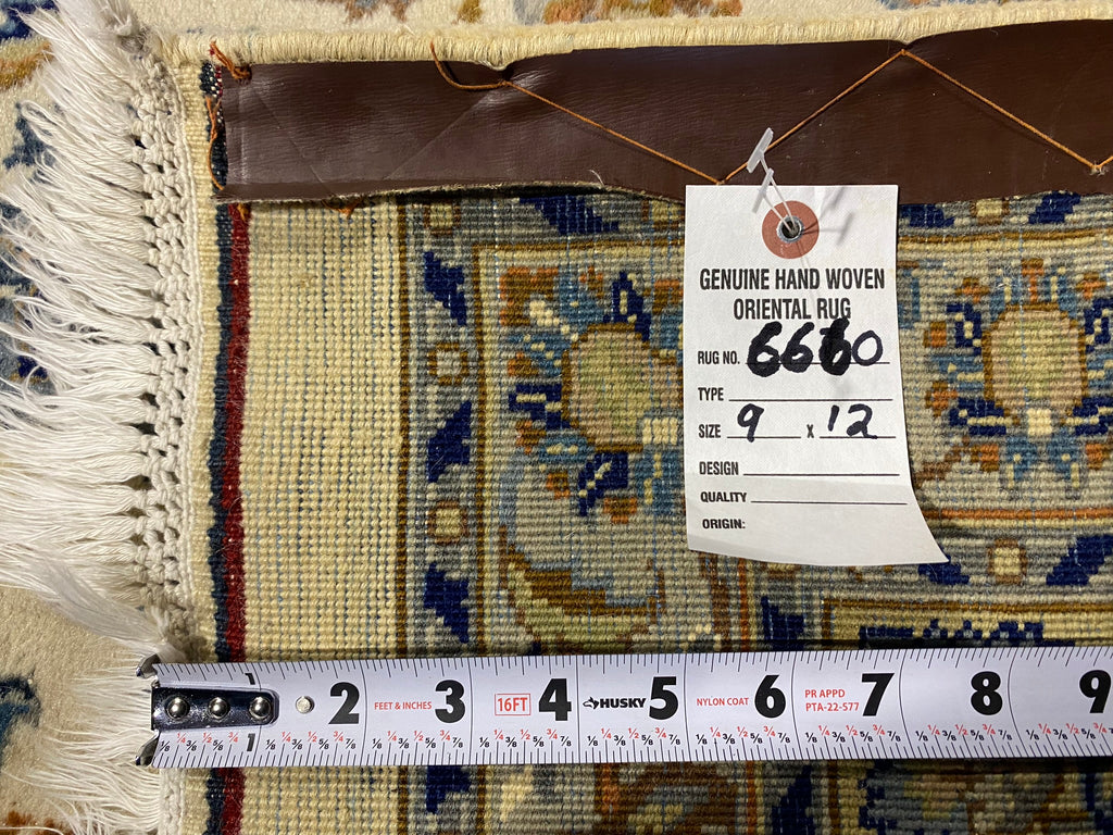 9 x 12 Persian Kashan Rug IVORY #F-6660
