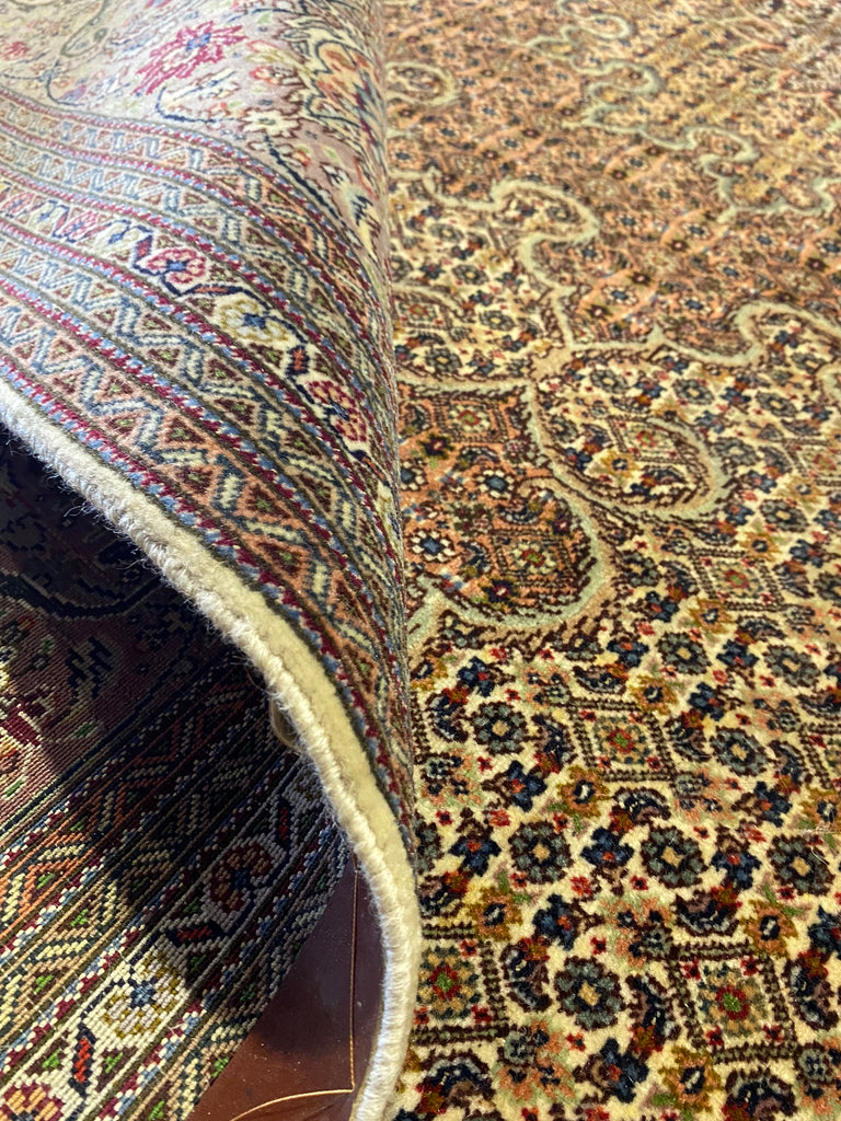 9.8 x 9.10 Pre-owned Persian Wool and Silk Tabriz Mahi Rug 400 KPSI #F-6661