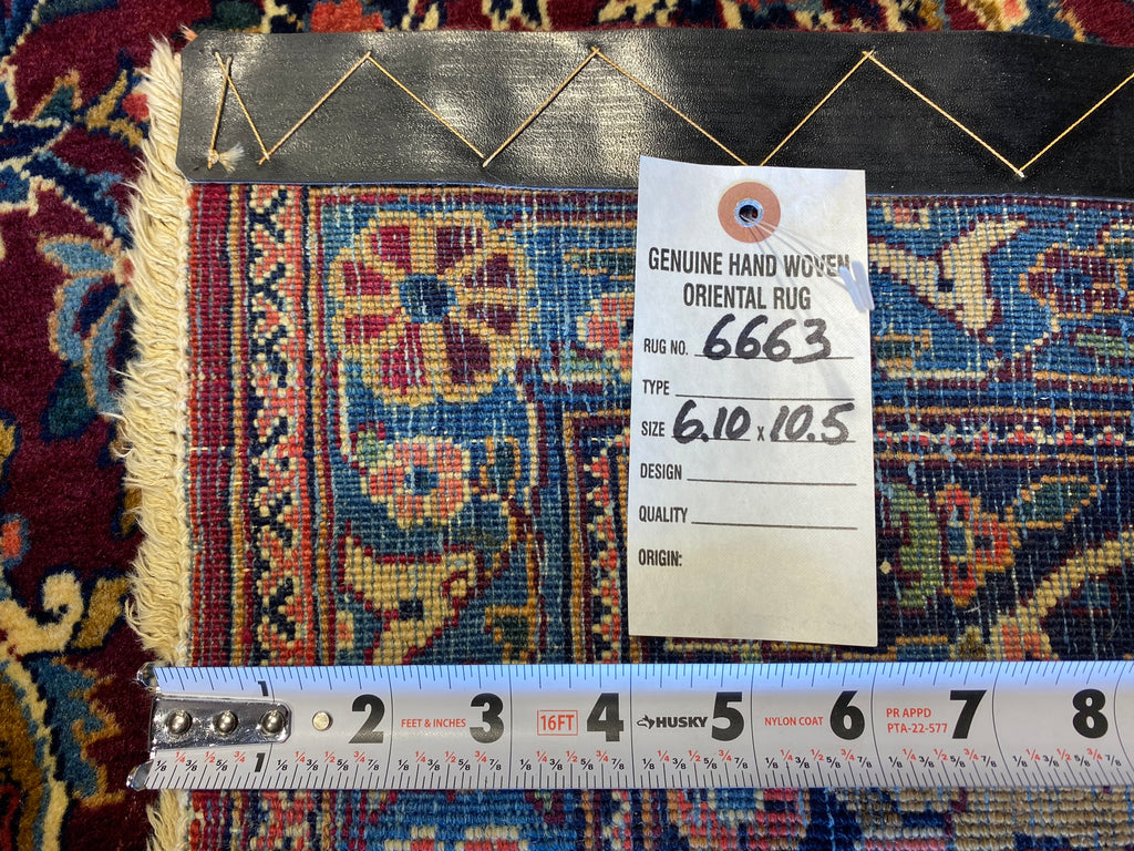 6.10 x 10.5 Authentic Persian Kashan Rug High Quality 1970's #F-6663
